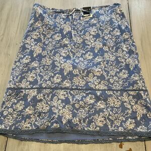 NWT Venezia Blue White Floral Lace Cottage Core Milkmaid Skirt Sz 14/16 Vtg Y2K